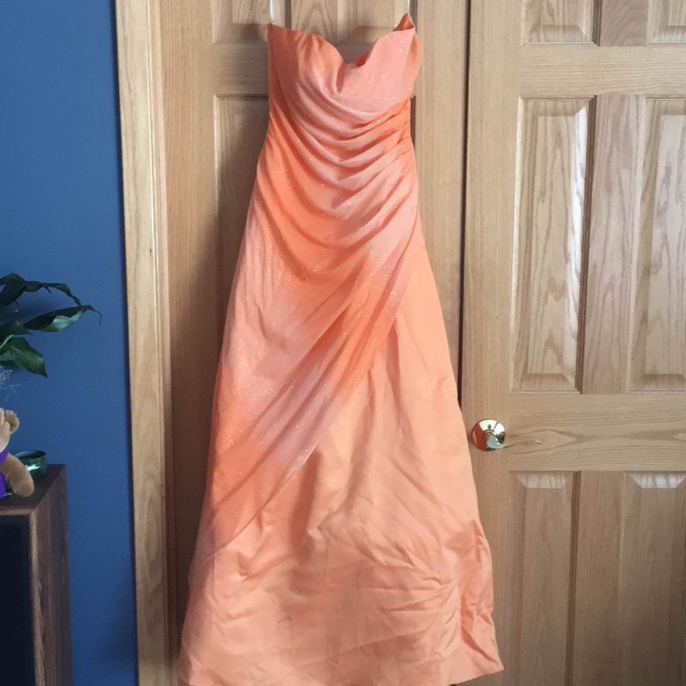 Orange sparkle Prom dress